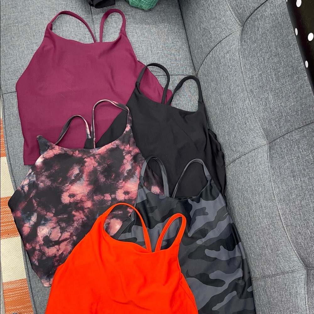 5 Large Long Line Sports bra/shirts Old Navy